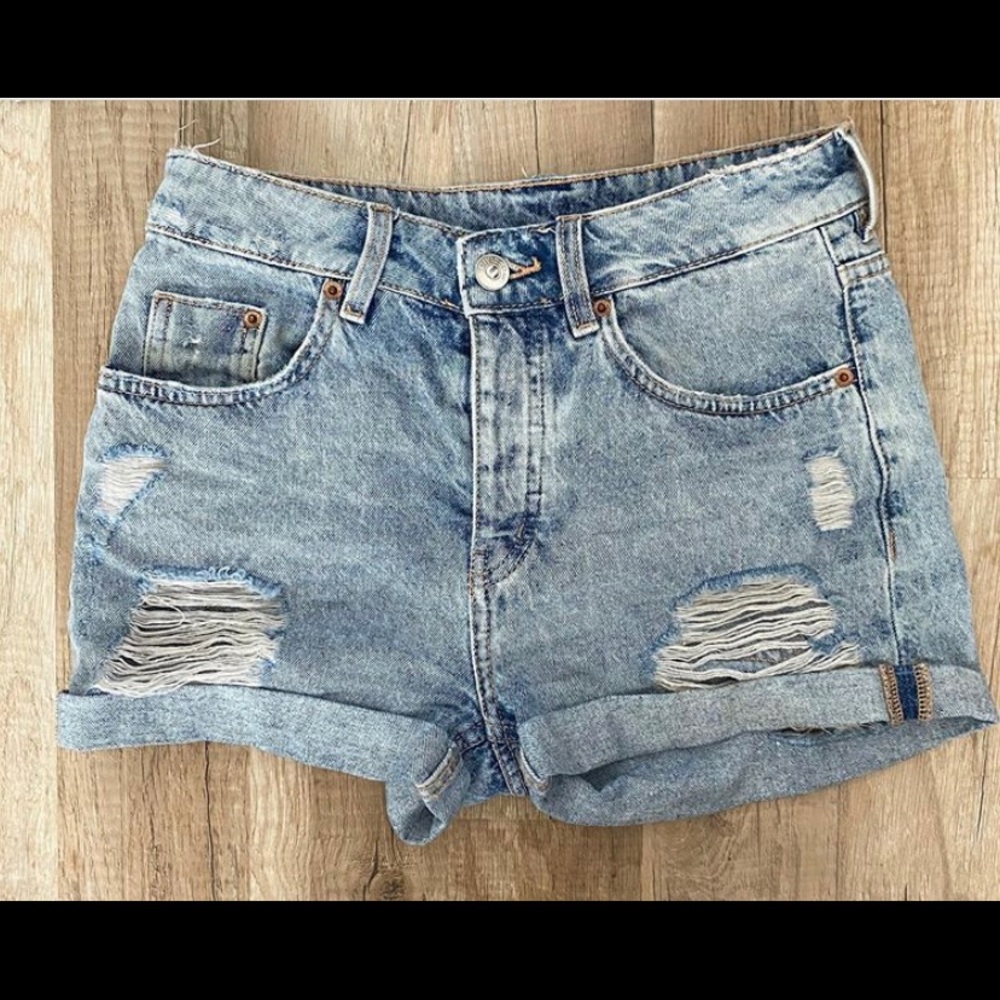 Distressed Denim Shorts